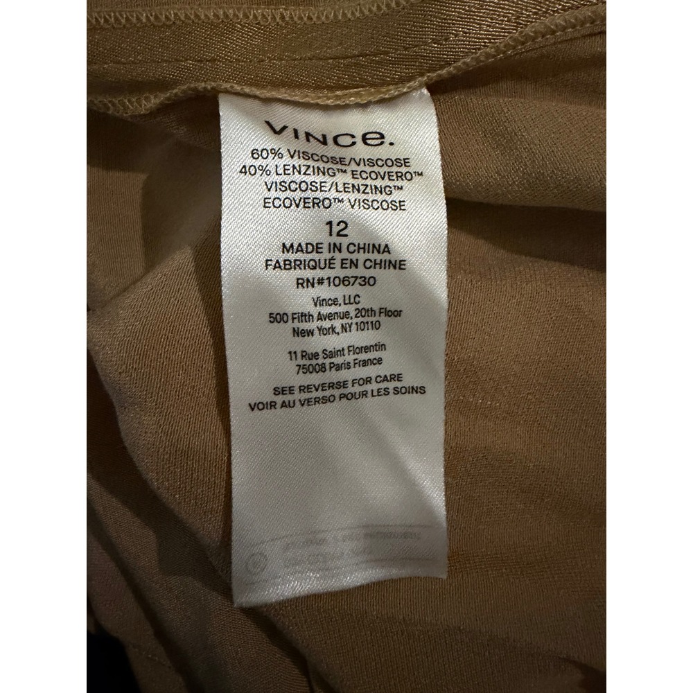 Vince Champagne Satin D-Ring Wrap Midi Skirt Size 12 Viscose Blend - Picture 4 of 7